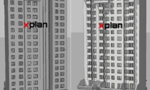 3D model stolpnice – PZI načrt energetske sanacije fasade, Eko sklad 2025