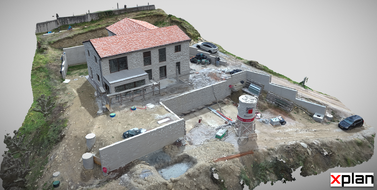3D model objekta z dronom DJI Matrice 4T za izmere, PZI dokumentacijo, sanacijo fasade, gradbeni nadzor in ZVKDS