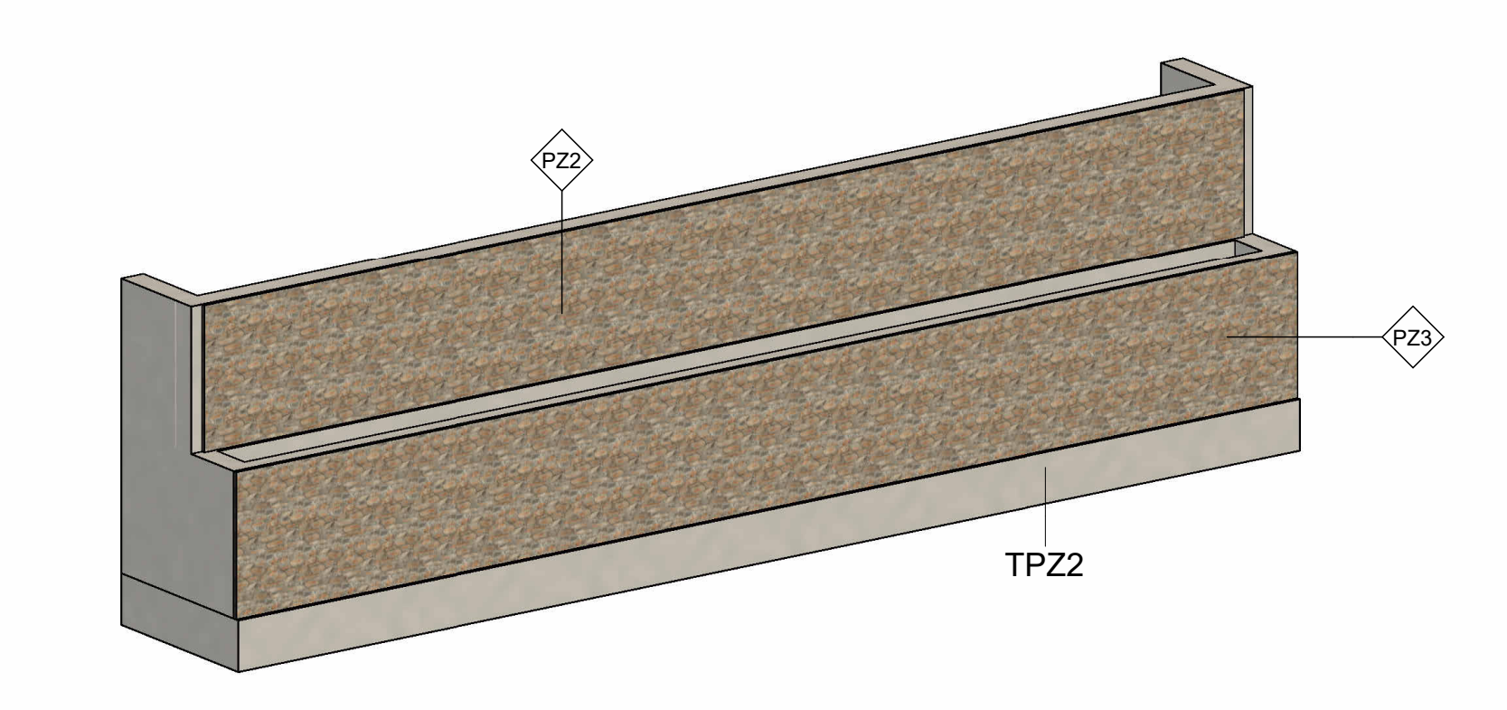 XPLAN 3D structural model of proposed retaining walls